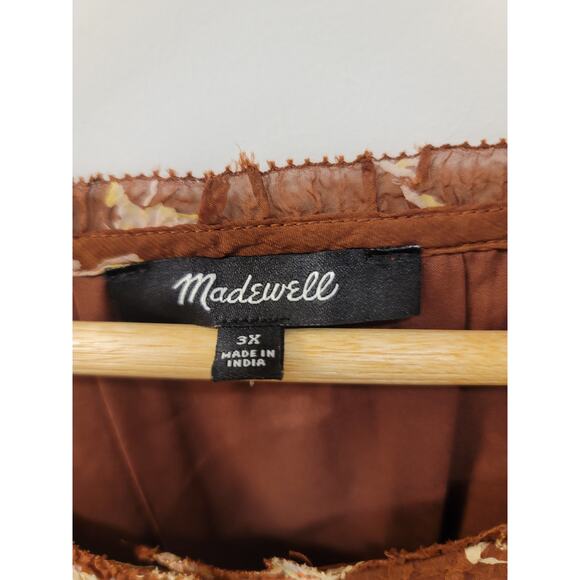 Madewell Brown Floral Print Long Sleeve Dress - Picture 8 of 11